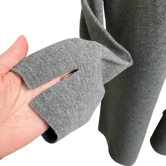 Ann Taylor LOFT Longline Cardigan Gray Merino Wool Cashmere Blend Open Front L - Picture 5 of 14